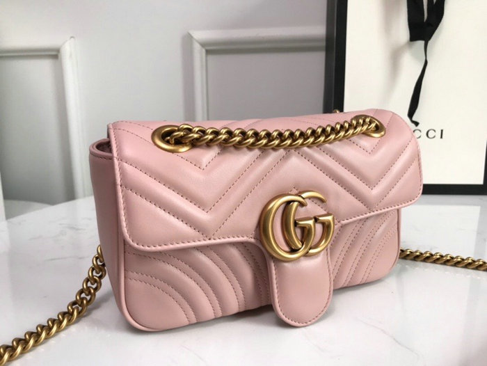 Gucci GG Marmont Matelasse Mini Bag Pink 446744