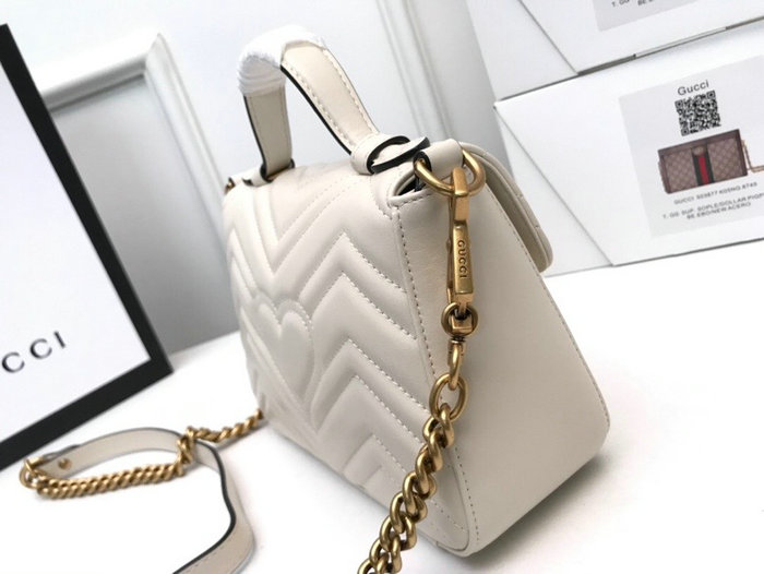 Gucci GG Marmont Mini Top Handle Bag White 547260