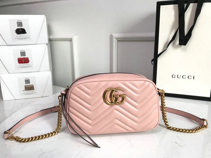 Gucci GG Marmont Small Matelasse Shoulder Bag Pink 447632