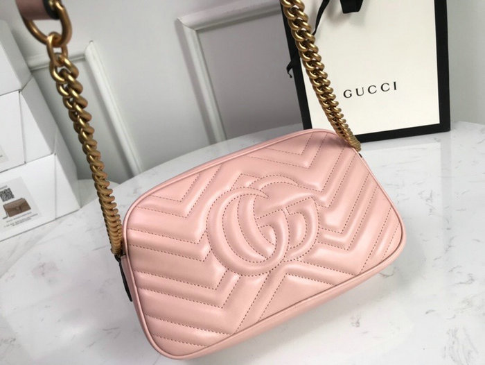 Gucci GG Marmont Small Matelasse Shoulder Bag Pink 447632