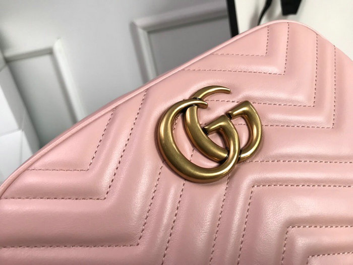 Gucci GG Marmont Small Matelasse Shoulder Bag Pink 447632