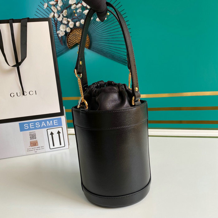 Gucci Horsebit 1955 Small Bucket Bag Black 637115