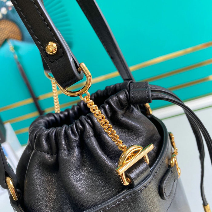 Gucci Horsebit 1955 Small Bucket Bag Black 637115