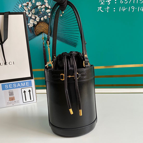 Gucci Horsebit 1955 Small Bucket Bag Black 637115