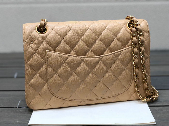 Small Classic Chanel Flap Bag Beige with Gold A01117