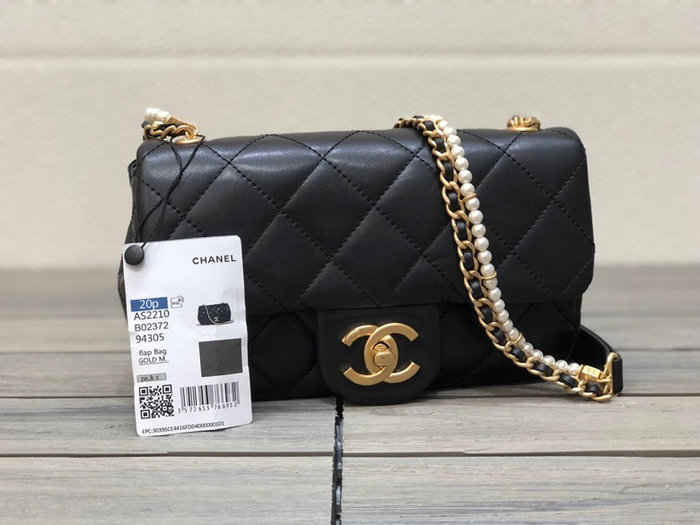 Chanel Calfskin Flap Bag Black AS2210