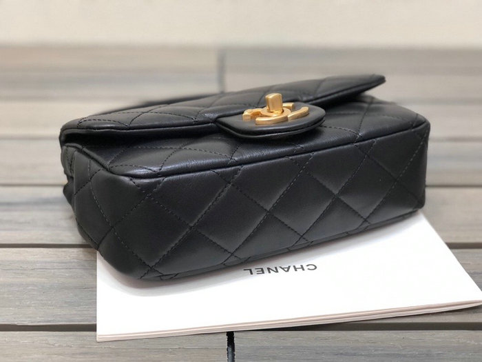 Chanel Calfskin Flap Bag Black AS2210