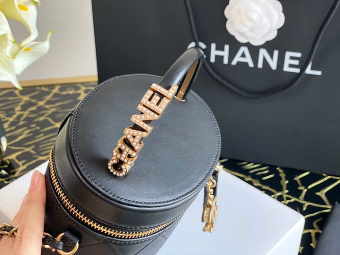 Chanel Calfskin Vanity Case Bag Black AS2061