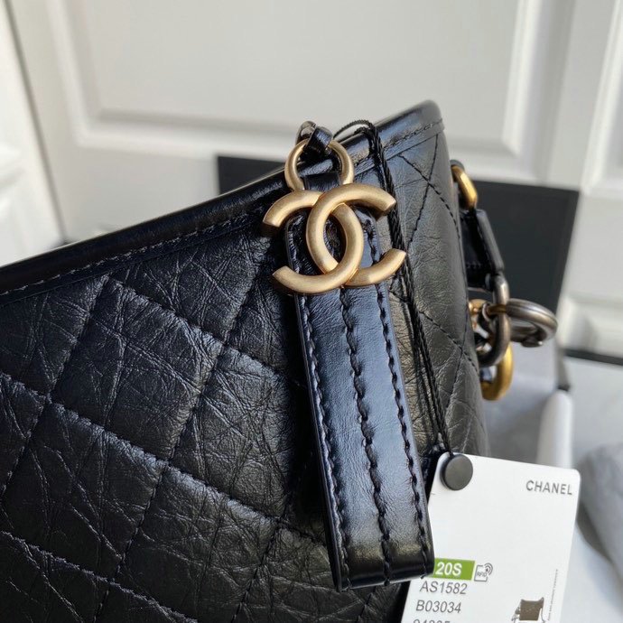 Chanel Gabrielle Hobo Handbag Black AS1582