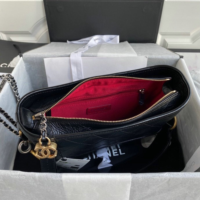 Chanel Gabrielle Hobo Handbag Black AS1582