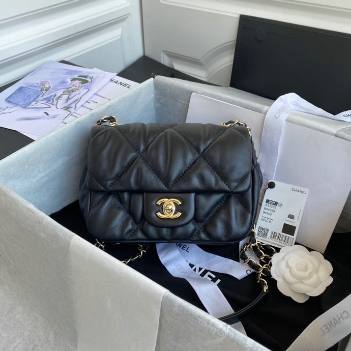 Chanel Leather Small Flap Bag Black AS2232