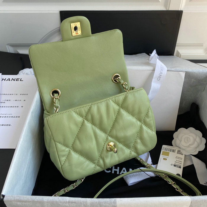 Chanel Leather Small Flap Bag Green AS2232