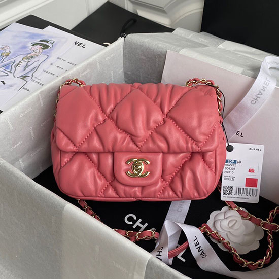 Chanel Leather Small Flap Bag Pink AS2232