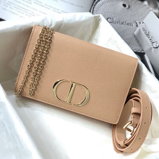 Dior Grained Calfskin 30 Montaigne 2-IN-1 POUCH Nude M9041