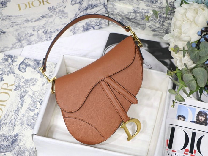 Dior Grained Calfskin Saddle Bag Brown M9001