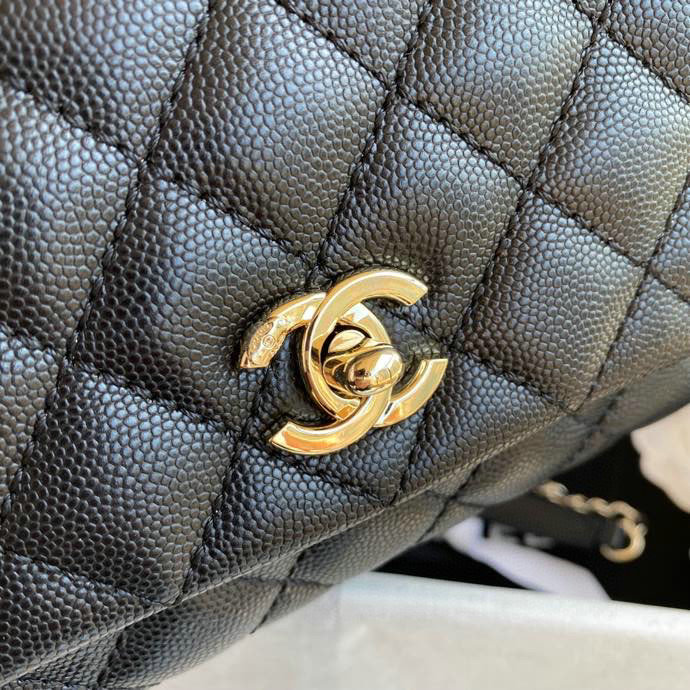 Chanel Mini Flap Bag with Top Handle Black AS22152