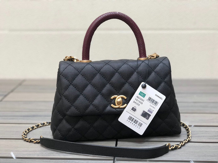 Chanel Small Flap Bag with Top Handle Black A929904