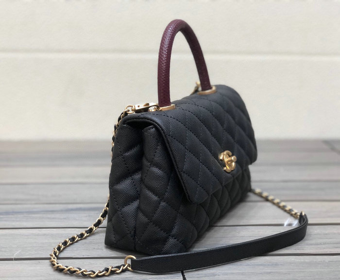Chanel Small Flap Bag with Top Handle Black A929904