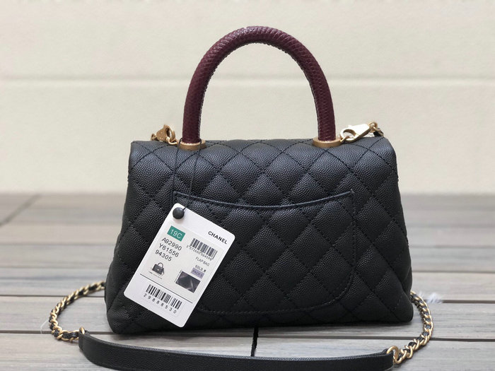 Chanel Small Flap Bag with Top Handle Black A929904