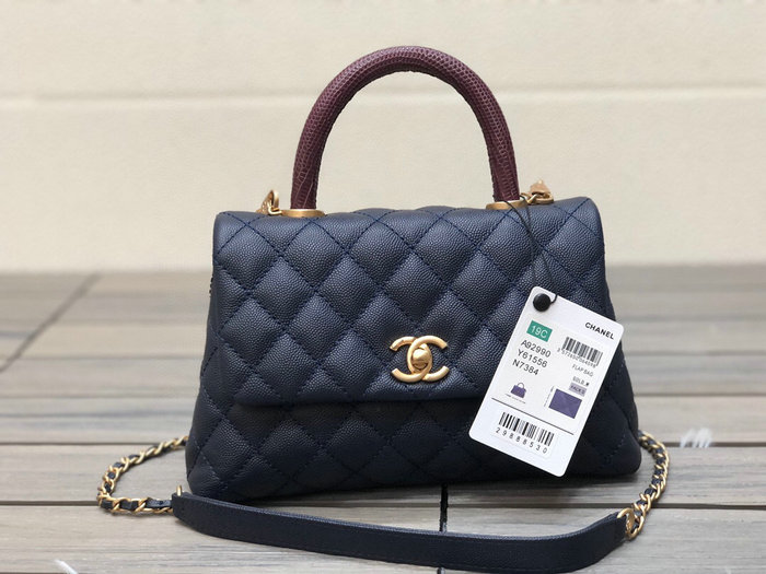 Chanel Small Flap Bag with Top Handle Blue A929905