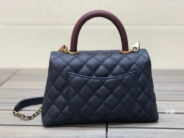 Chanel Small Flap Bag with Top Handle Blue A929905