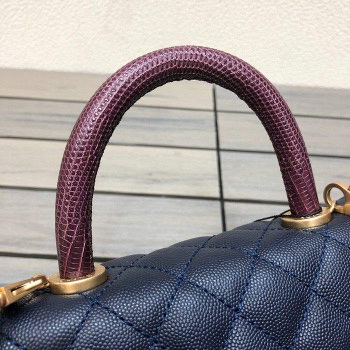 Chanel Small Flap Bag with Top Handle Blue A929905