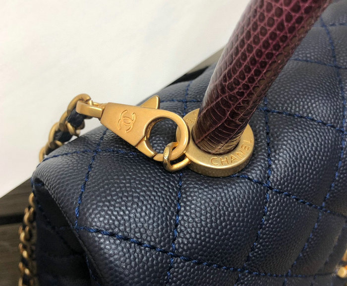 Chanel Small Flap Bag with Top Handle Blue A929905