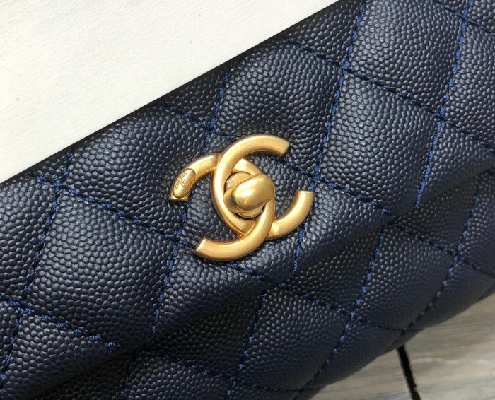 Chanel Small Flap Bag with Top Handle Blue A929905