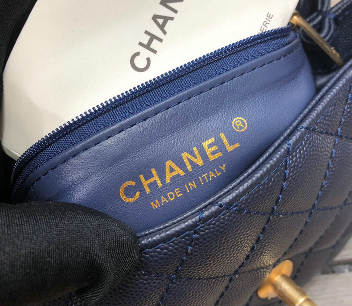 Chanel Small Flap Bag with Top Handle Blue A929905