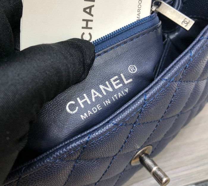 Chanel Small Flap Bag with Top Handle Blue A929906