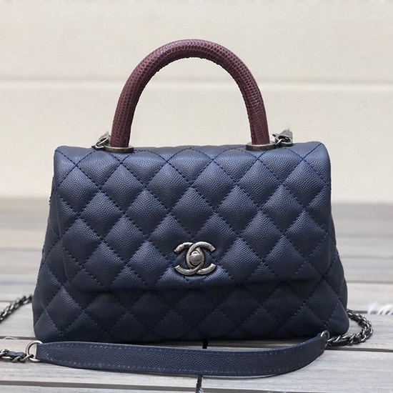 Chanel Small Flap Bag with Top Handle Blue A929906