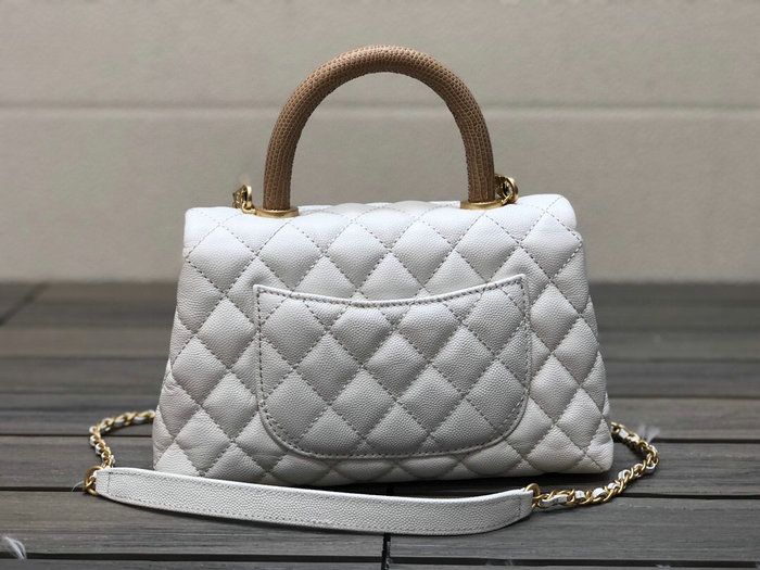 Chanel Small Flap Bag with Top Handle White A92990