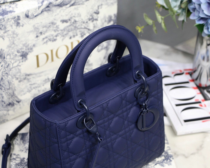 Lady Dior Ultra-Matte Bag Blue D92401