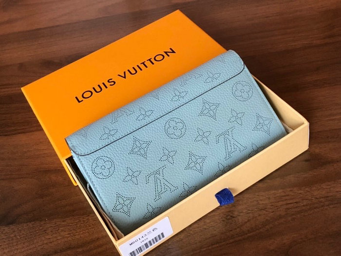 Louis Vuitton Mahina Leather Iris Wallet Blue M60143