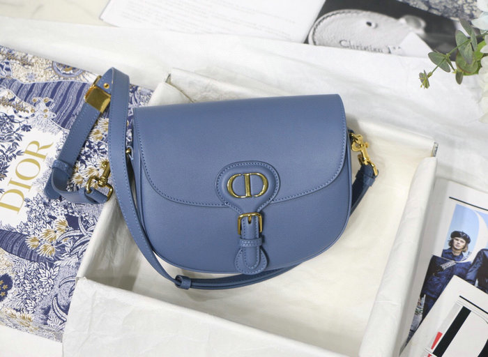 Medium Dior Box Calfskion Bobby Bag Blue M9319