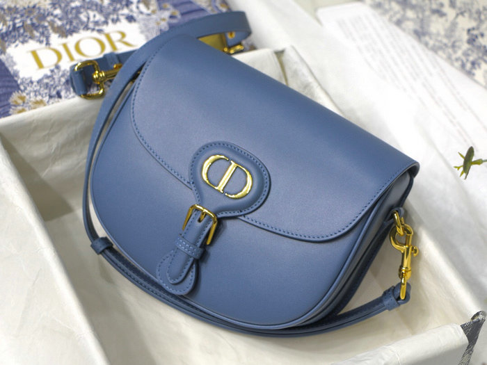 Medium Dior Box Calfskion Bobby Bag Blue M9319