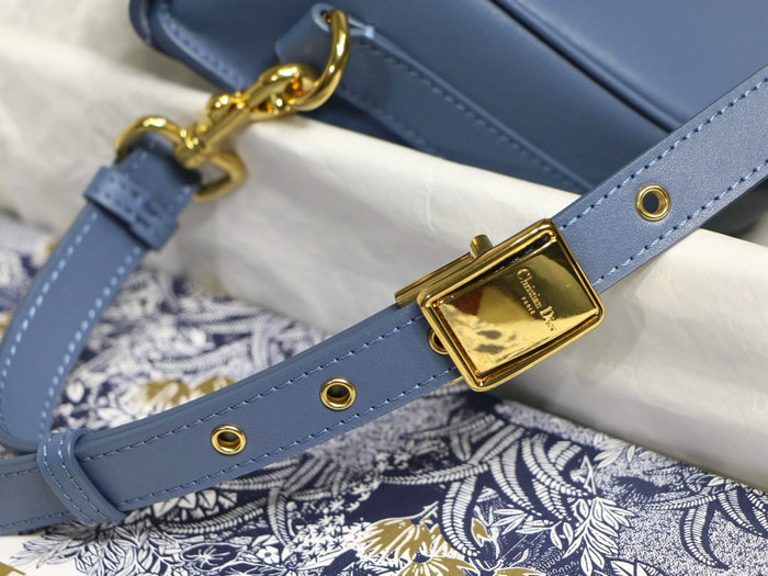 Medium Dior Box Calfskion Bobby Bag Blue M9319