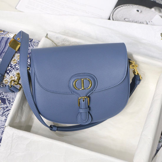 Medium Dior Box Calfskion Bobby Bag Blue M9319