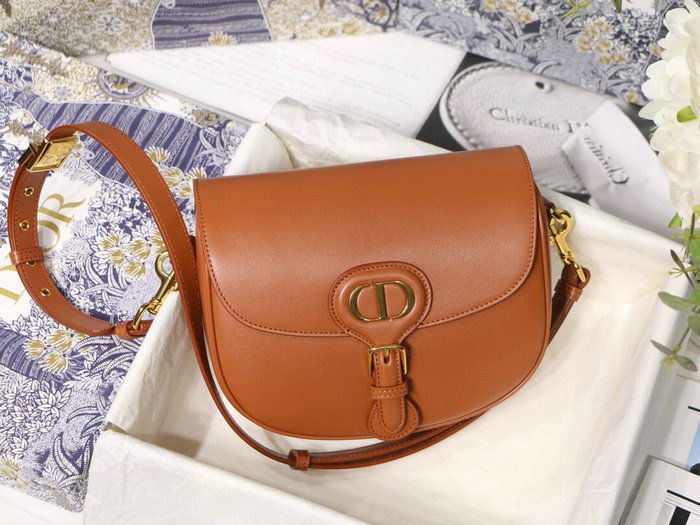 Medium Dior Box Calfskion Bobby Bag Dark Tan M9319