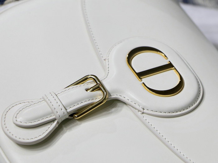 Medium Dior Box Calfskion Bobby Bag White M9319