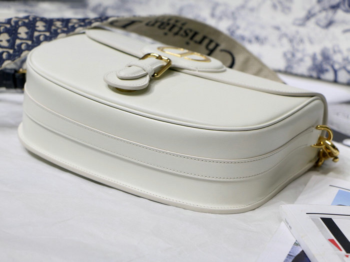 Medium Dior Box Calfskion Bobby Bag White M9319