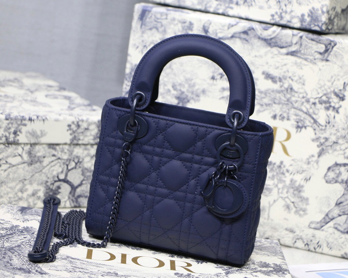 Mini Lady Dior Ultra-Matte Bag Blue D91702