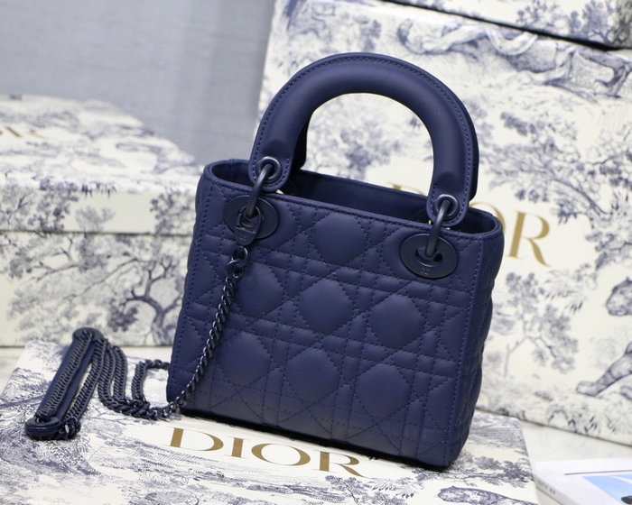 Mini Lady Dior Ultra-Matte Bag Blue D91702
