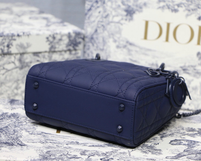 Mini Lady Dior Ultra-Matte Bag Blue D91702