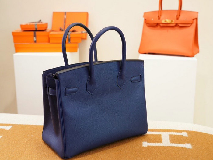 Hermes Epsom Leather Birkin Bag Blue HB253035