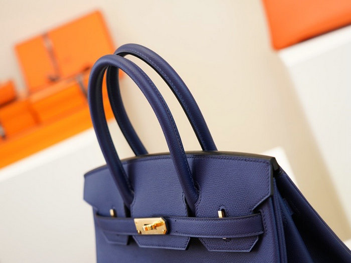 Hermes Epsom Leather Birkin Bag Blue HB253035
