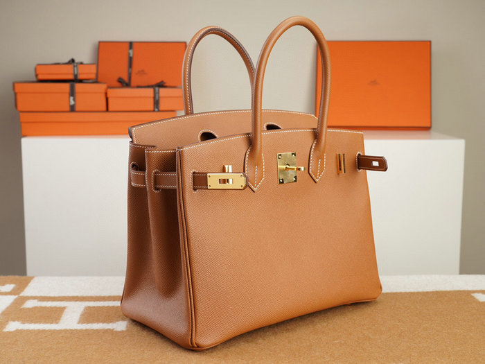 Hermes Epsom Leather Birkin Bag Brown HB253035