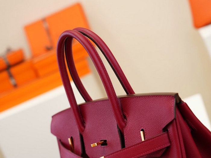 Hermes Epsom Leather Birkin Bag Burgundy HB253035