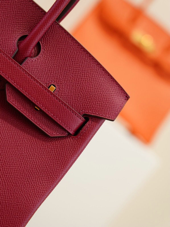 Hermes Epsom Leather Birkin Bag Burgundy HB253035