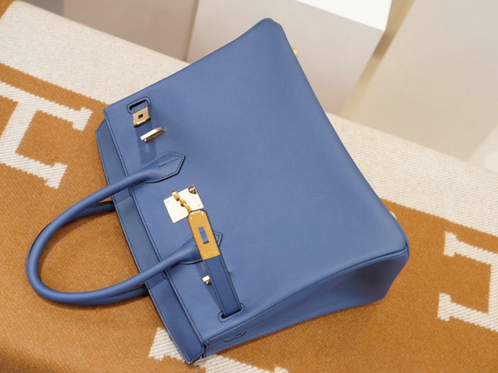 Hermes Epsom Leather Birkin Bag Light Blue HB253035